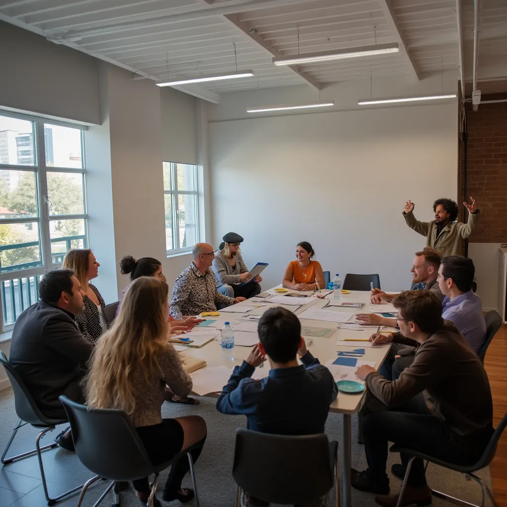 Sesión de coaching grupal en progreso