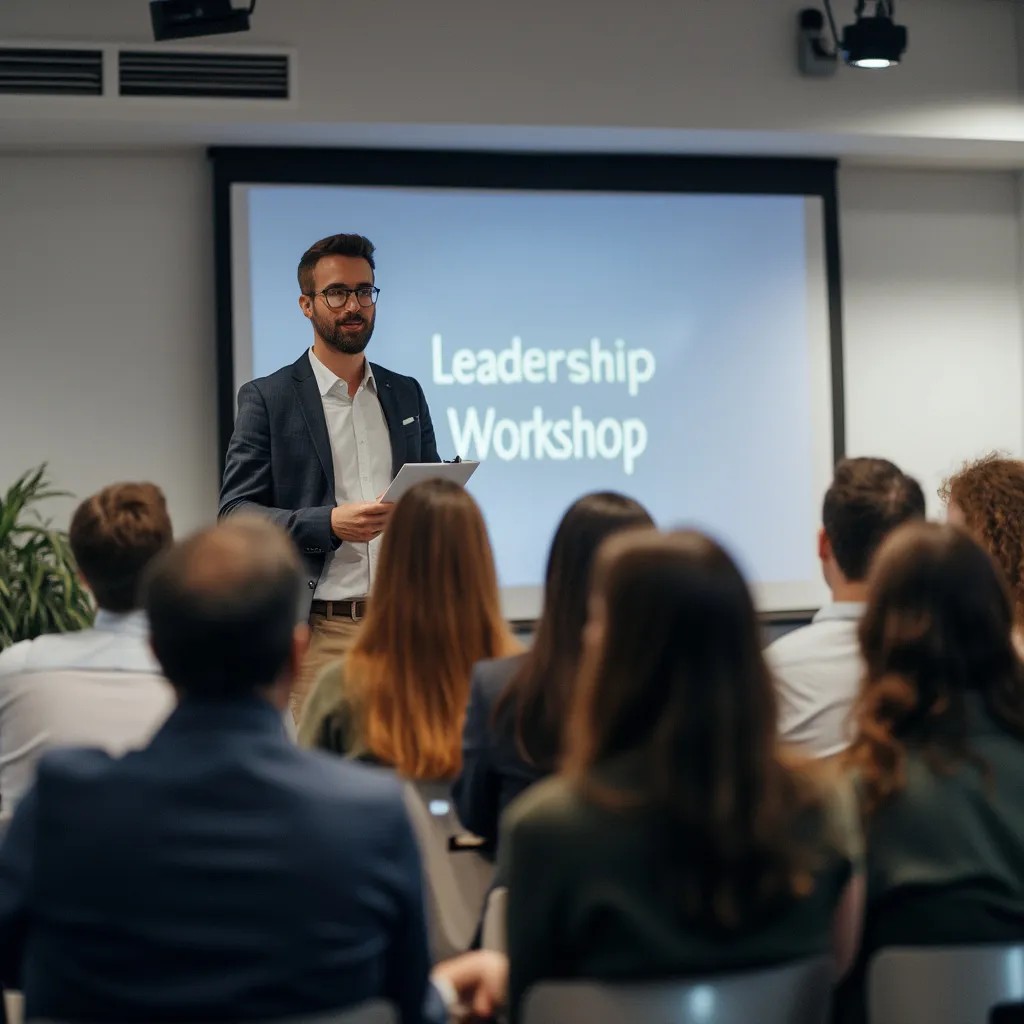 Presentación en un workshop sobre liderazgo